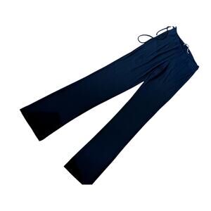 ROBERTO CAVALLI Side Drawstring Pant SLIGHT FLARE Size 42 XS Black BEACH LOUNGE